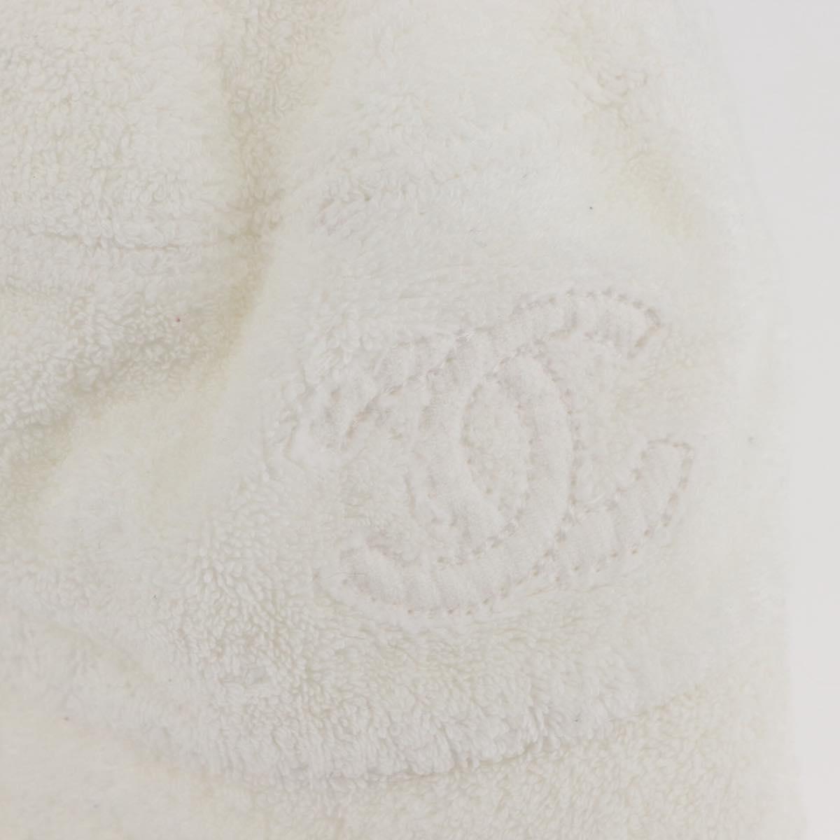 CHANEL COCO Mark Hat Pile White CC Auth YKZ968A