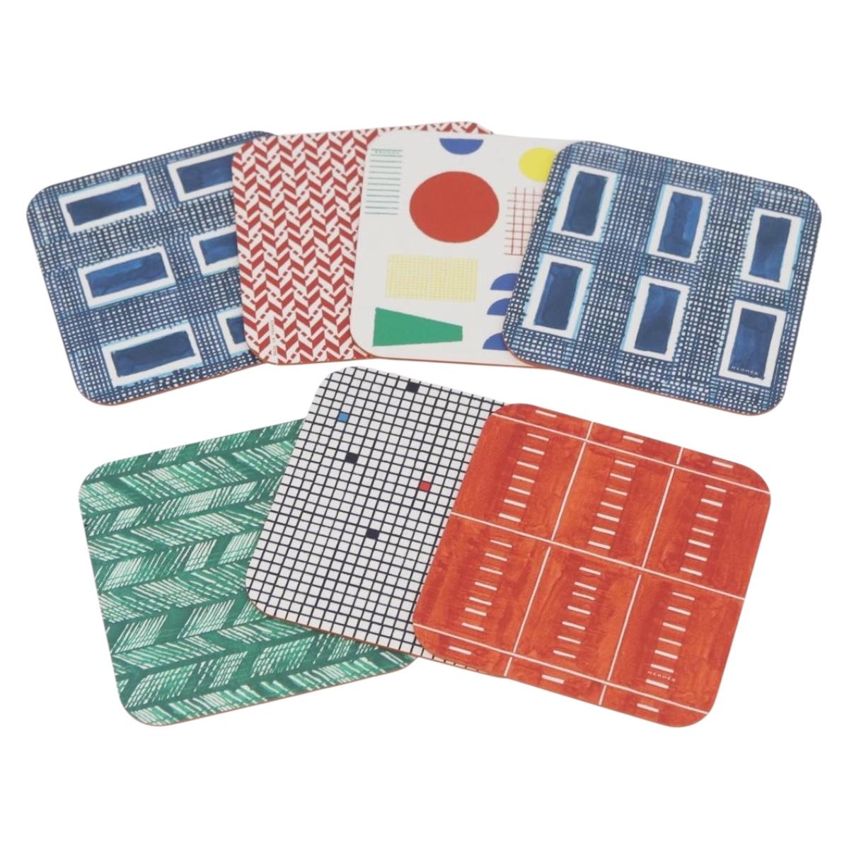 HERMES Tou Temps Papier Coaster Coaster Paper Multicolor Auth YKZ971A