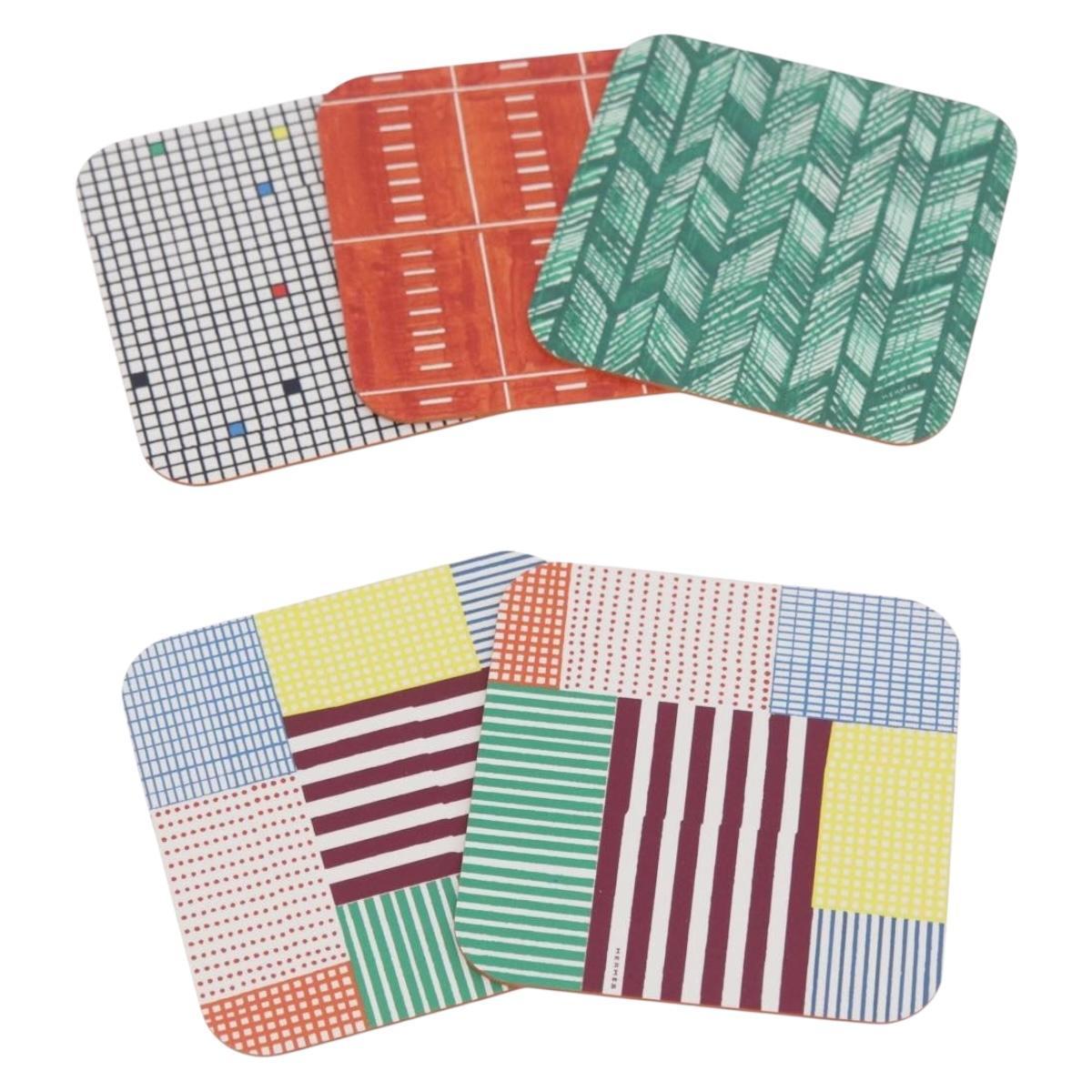 HERMES Tou Temps Papier Coaster Coaster Paper Multicolor Auth YKZ971A