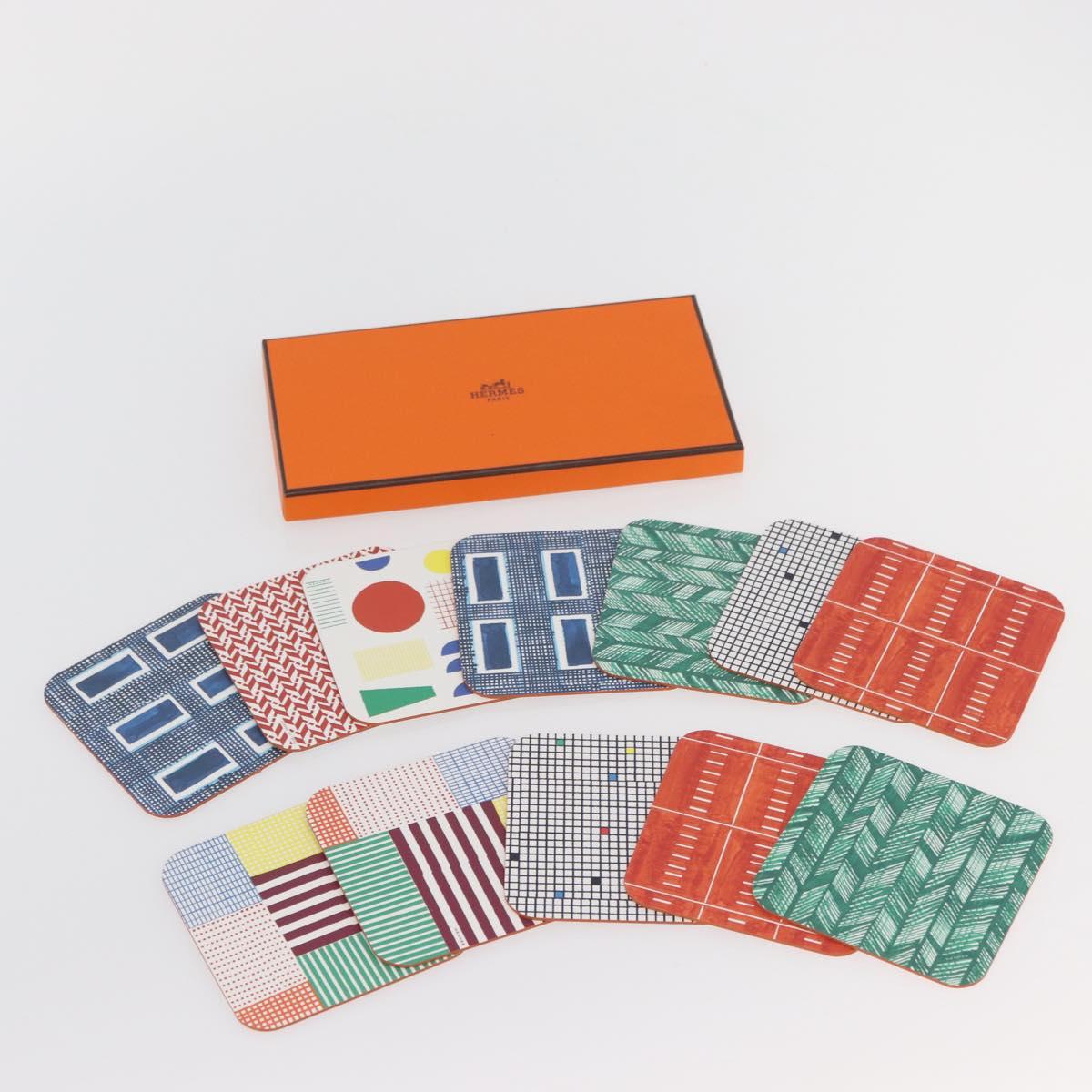 HERMES Tou Temps Papier Coaster Coaster Paper Multicolor Auth YKZ971A