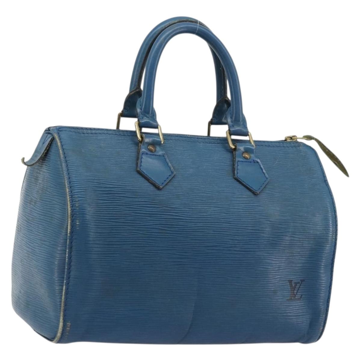 LOUIS VUITTON Epi Speedy 25 Hand Bag Toledo Blue M43015 LV Auth YKZ982