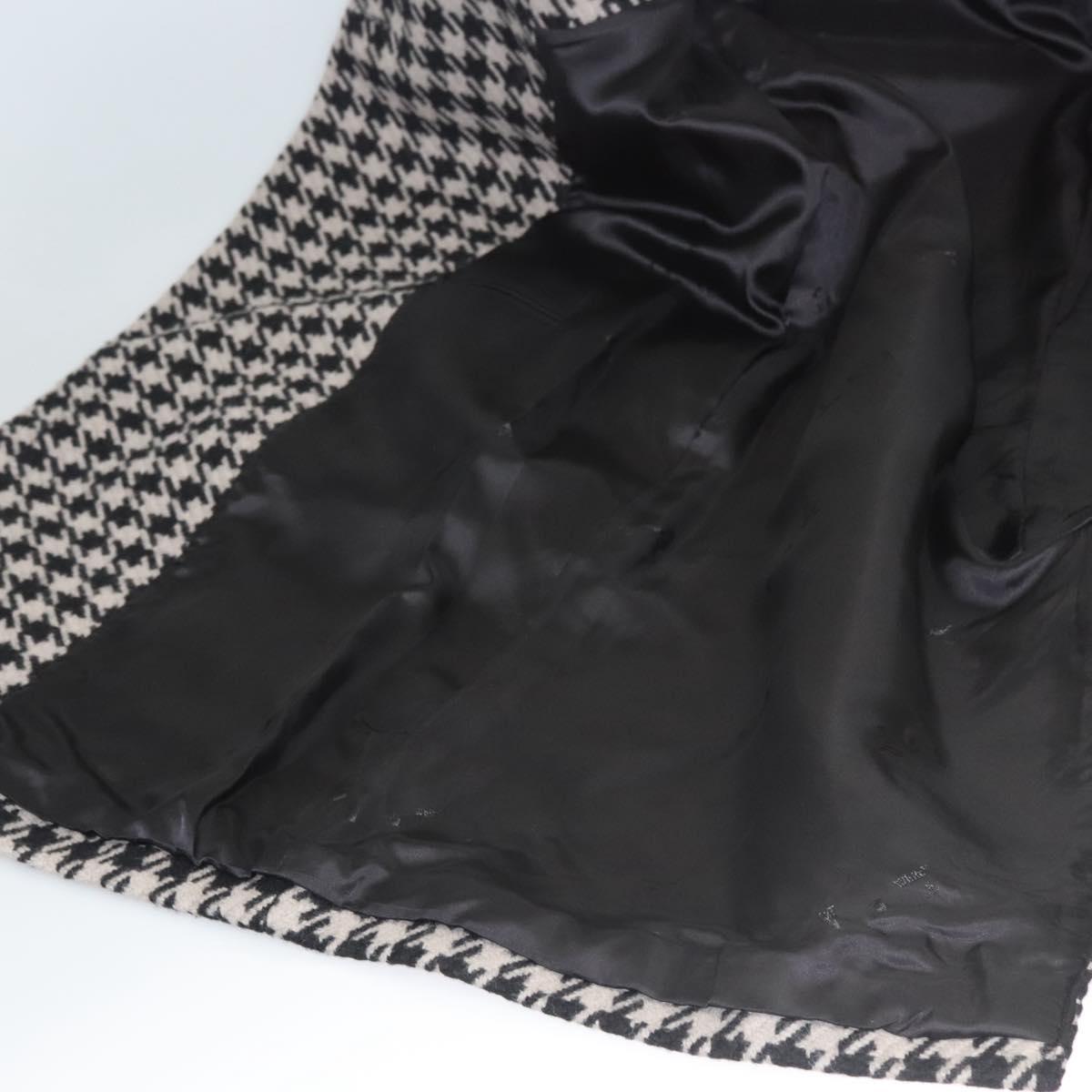 Off-White Chester Coat Staggered Pattern Jacket Wool Black Auth ym005M