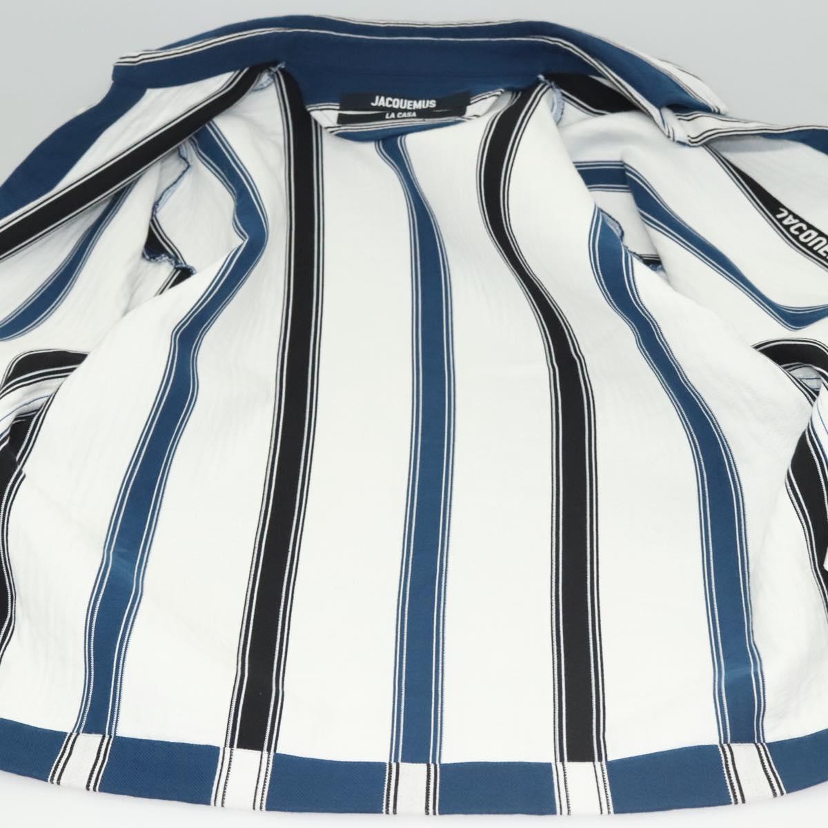 JACQUEMUS Long Sleeve Shirt Cotton Blue Auth ym006M