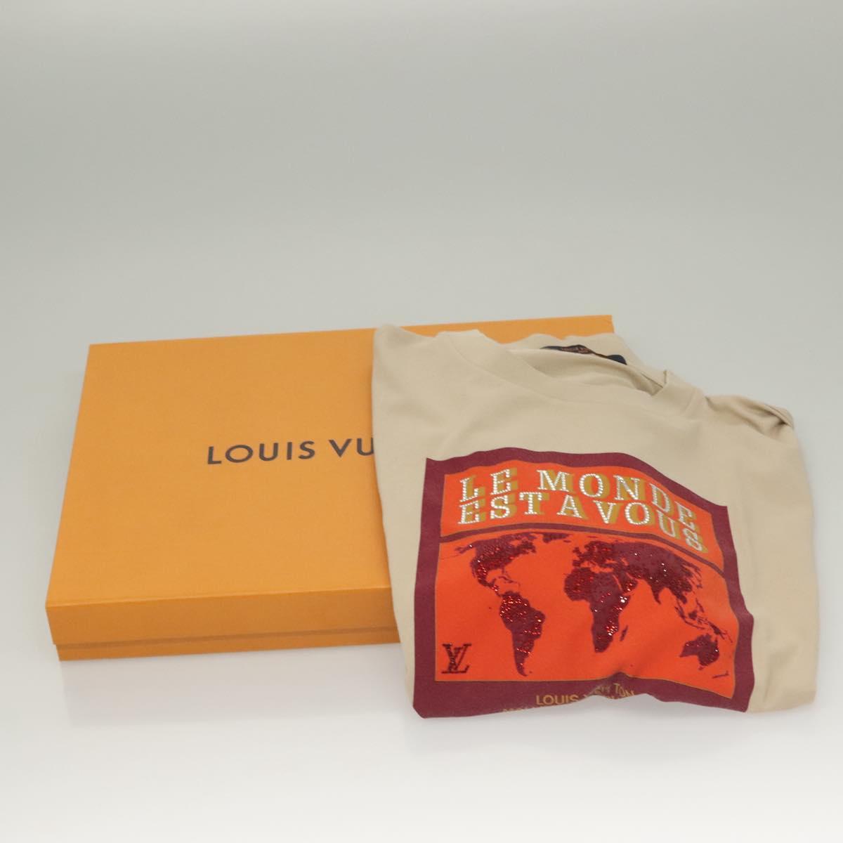 LOUIS VUITTON T Shirt Cotton Beige LV Auth ym008M