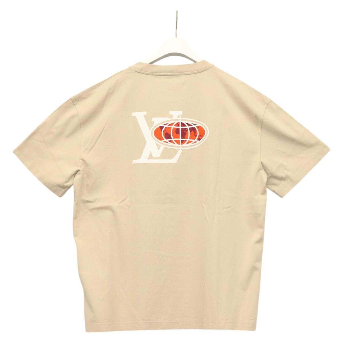 LOUIS VUITTON T Shirt Cotton Beige LV Auth ym008M