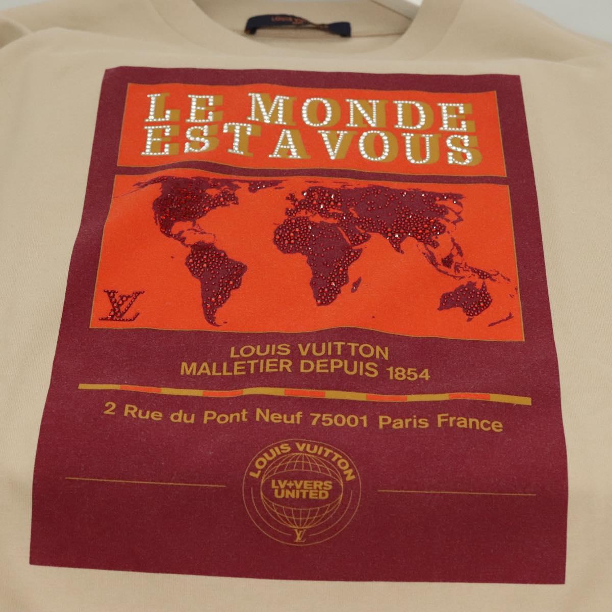 LOUIS VUITTON T Shirt Cotton Beige LV Auth ym008M