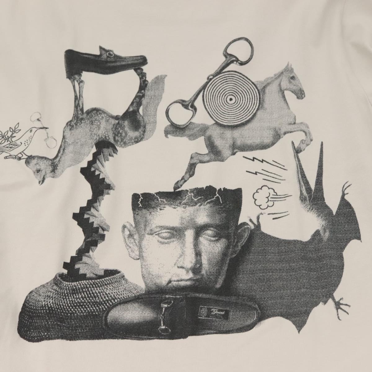 GUCCI T Shirt Cotton Light Gray Auth ym015M