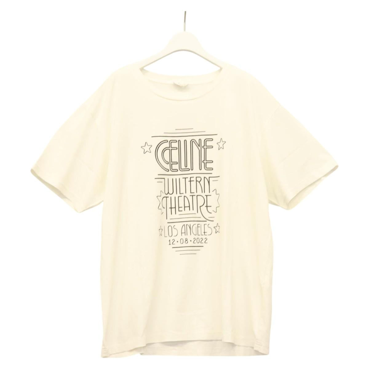 CELINE T Shirt Cotton White Auth ym016
