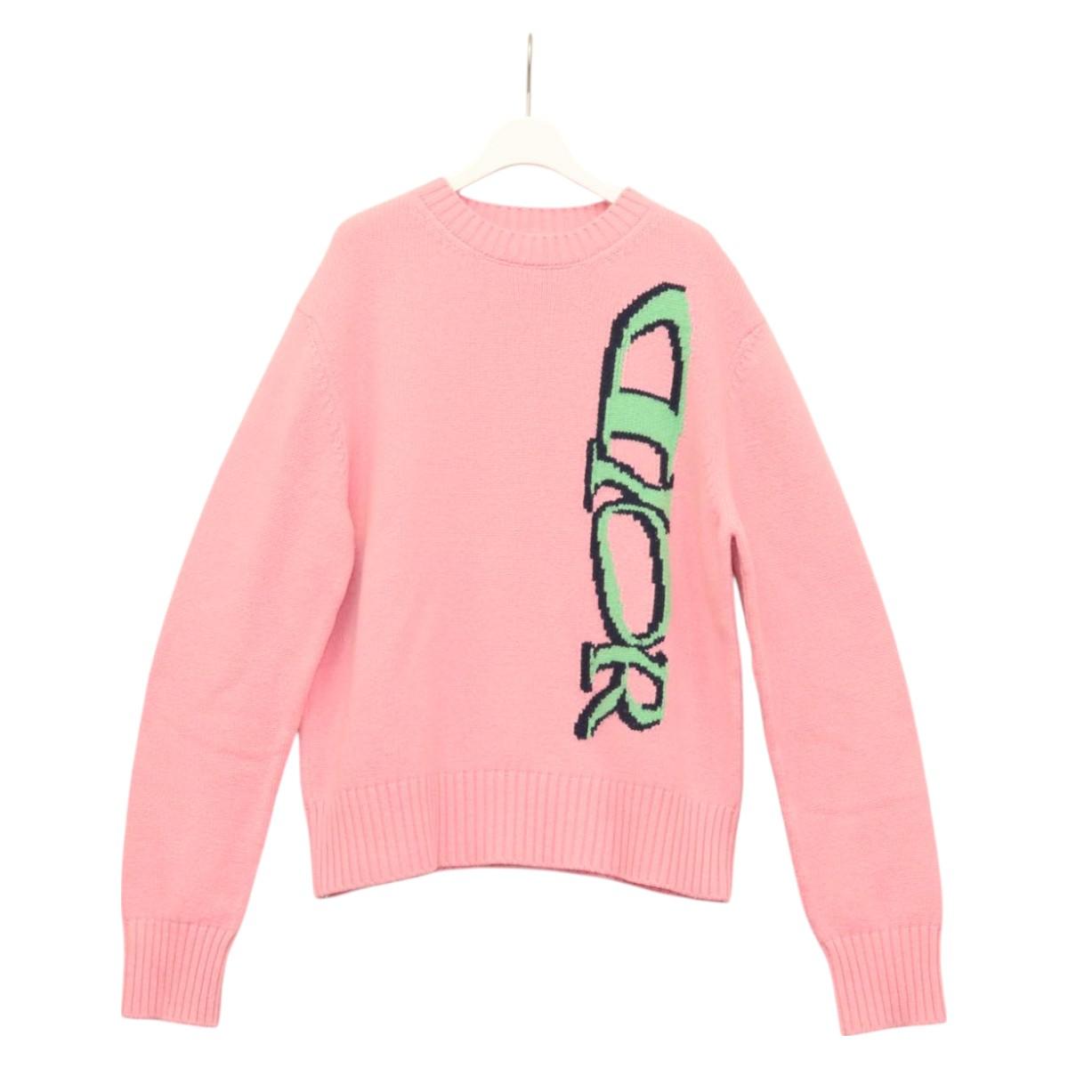 Christian Dior long Sleeve Knitted Fabrics Wool Pink Auth ym017M