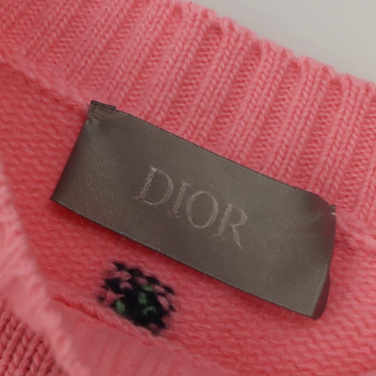 Christian Dior long Sleeve Knitted Fabrics Wool Pink Auth ym017M