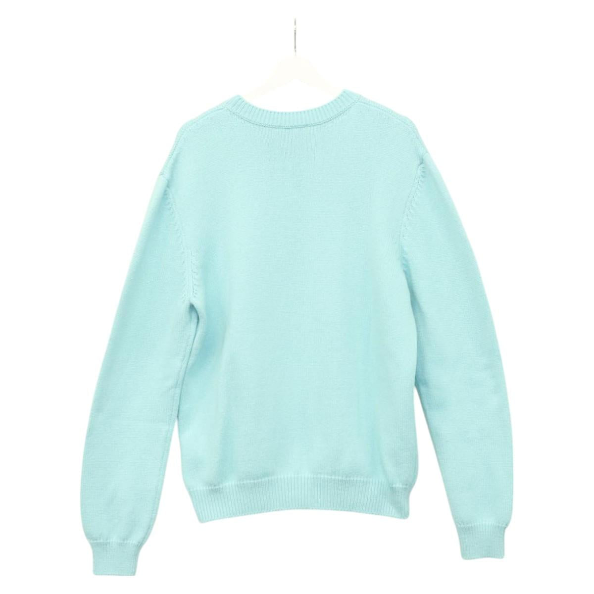 BALMAIN Long Sleeve Knitted Fabrics Wool Light Blue Auth ym021M