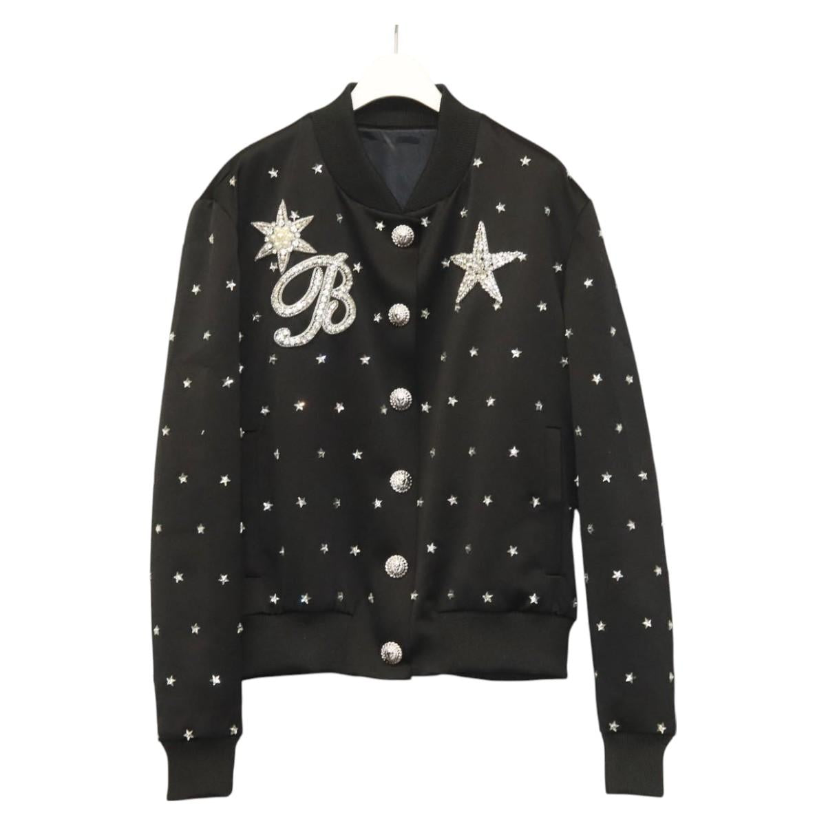 BALMAIN Bomber Jacket Rayon Black Auth ym026M