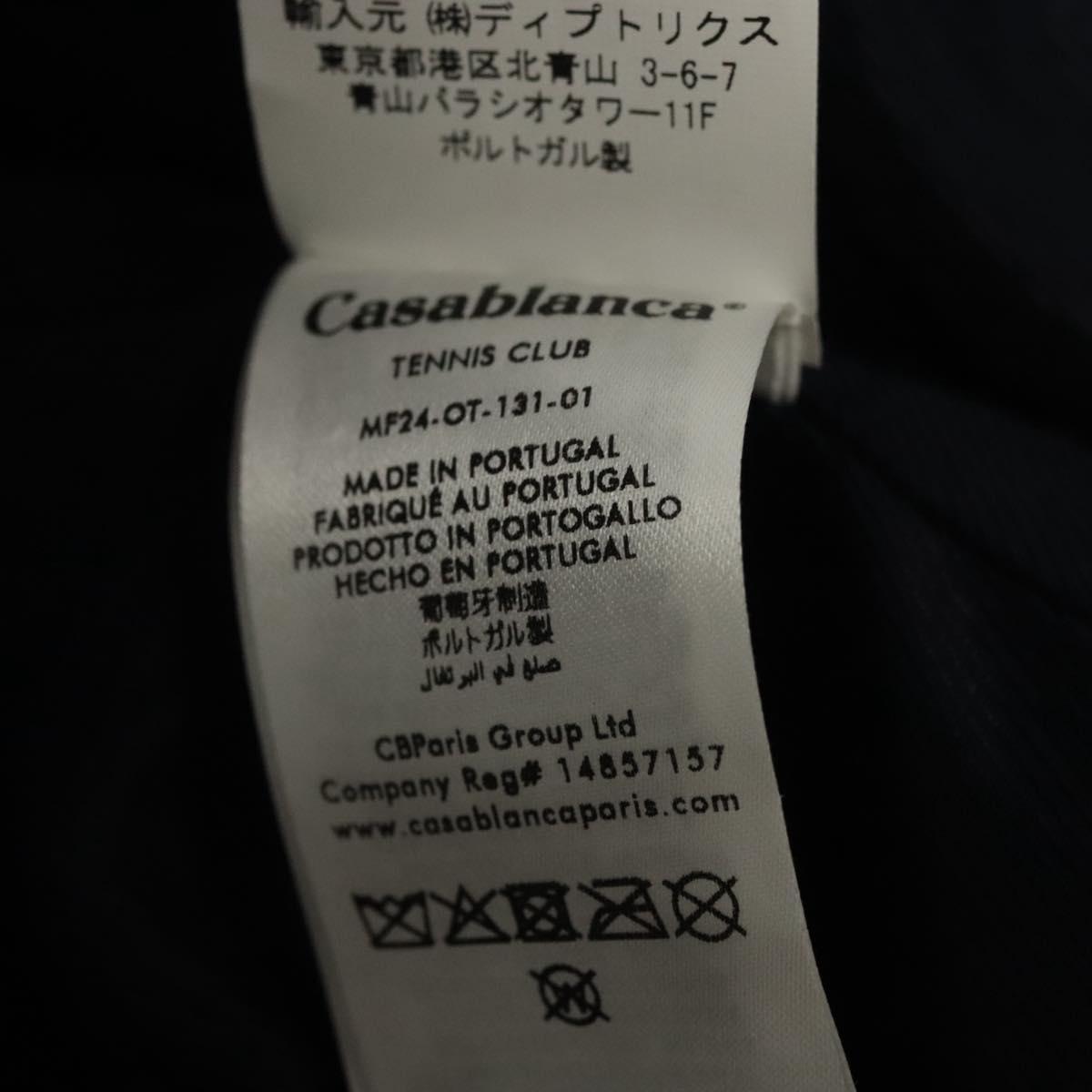 Casablanca Stajan Jacket Wool Leather Navy White Auth ym034M