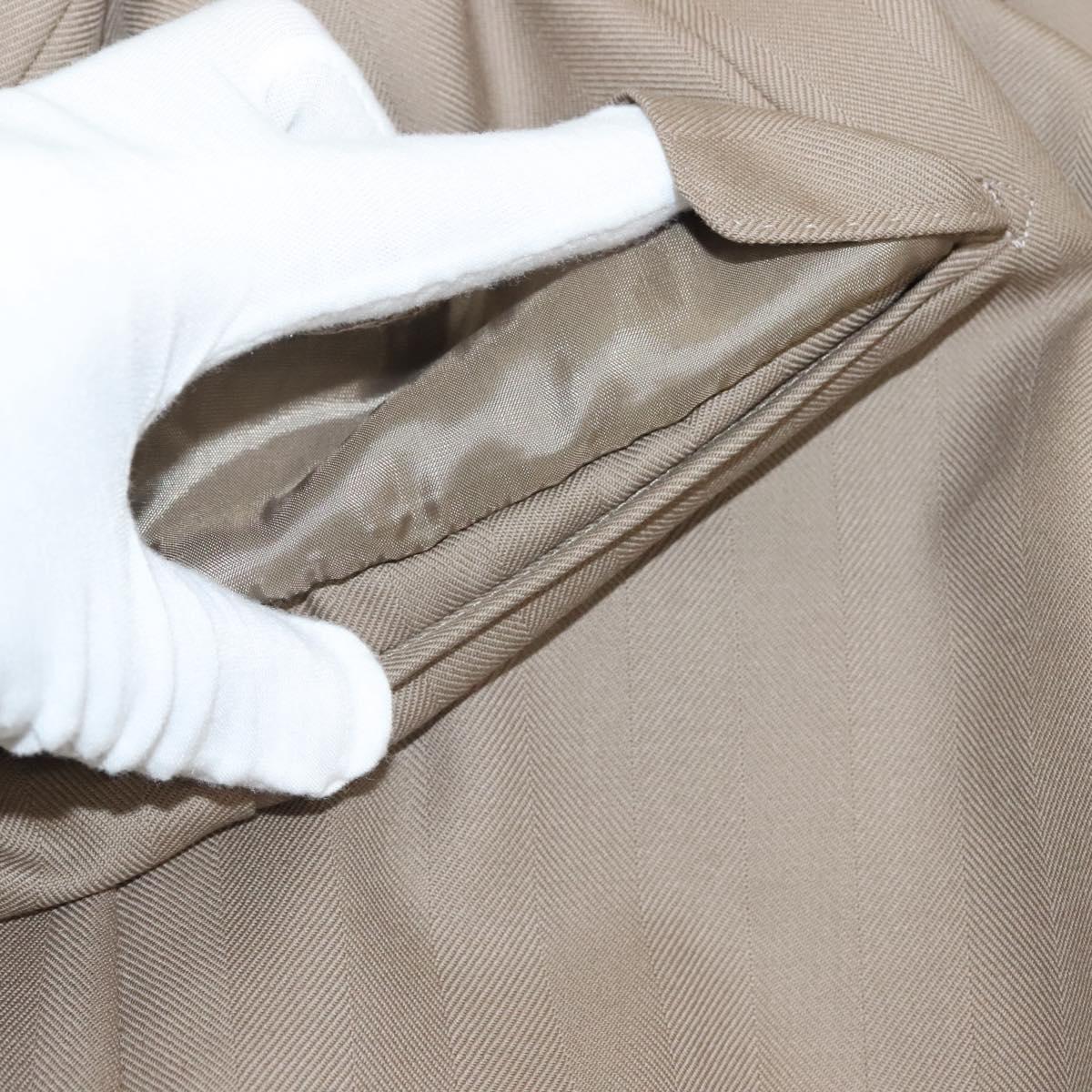 TAGLIATORE Double Breasted Jacket And Slacks Set Wool Beige Auth ym040M