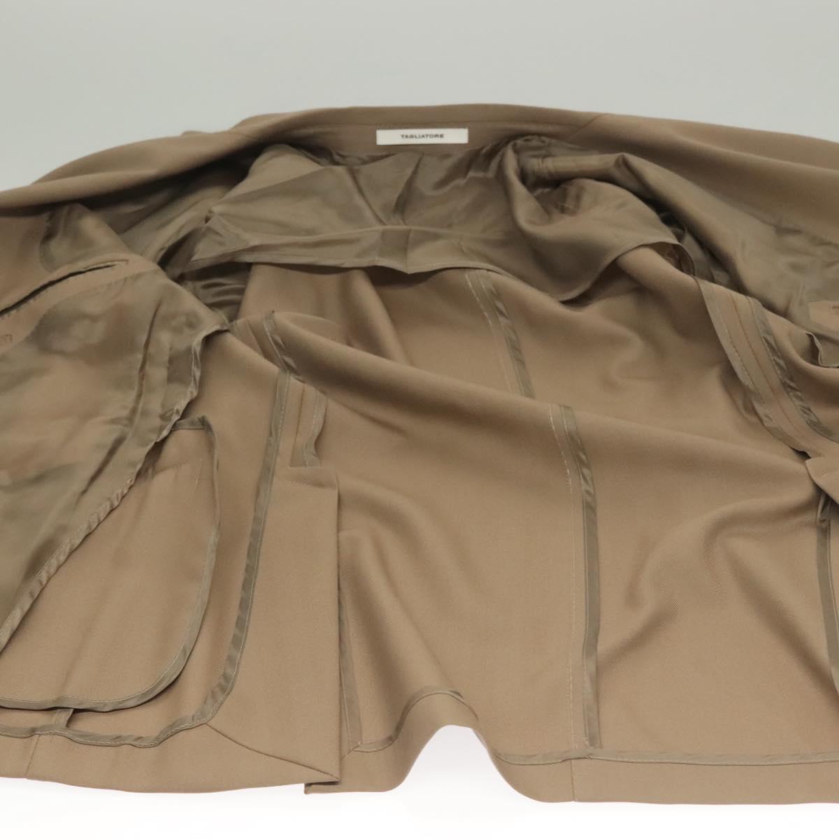 TAGLIATORE Double Breasted Jacket And Slacks Set Wool Beige Auth ym040M