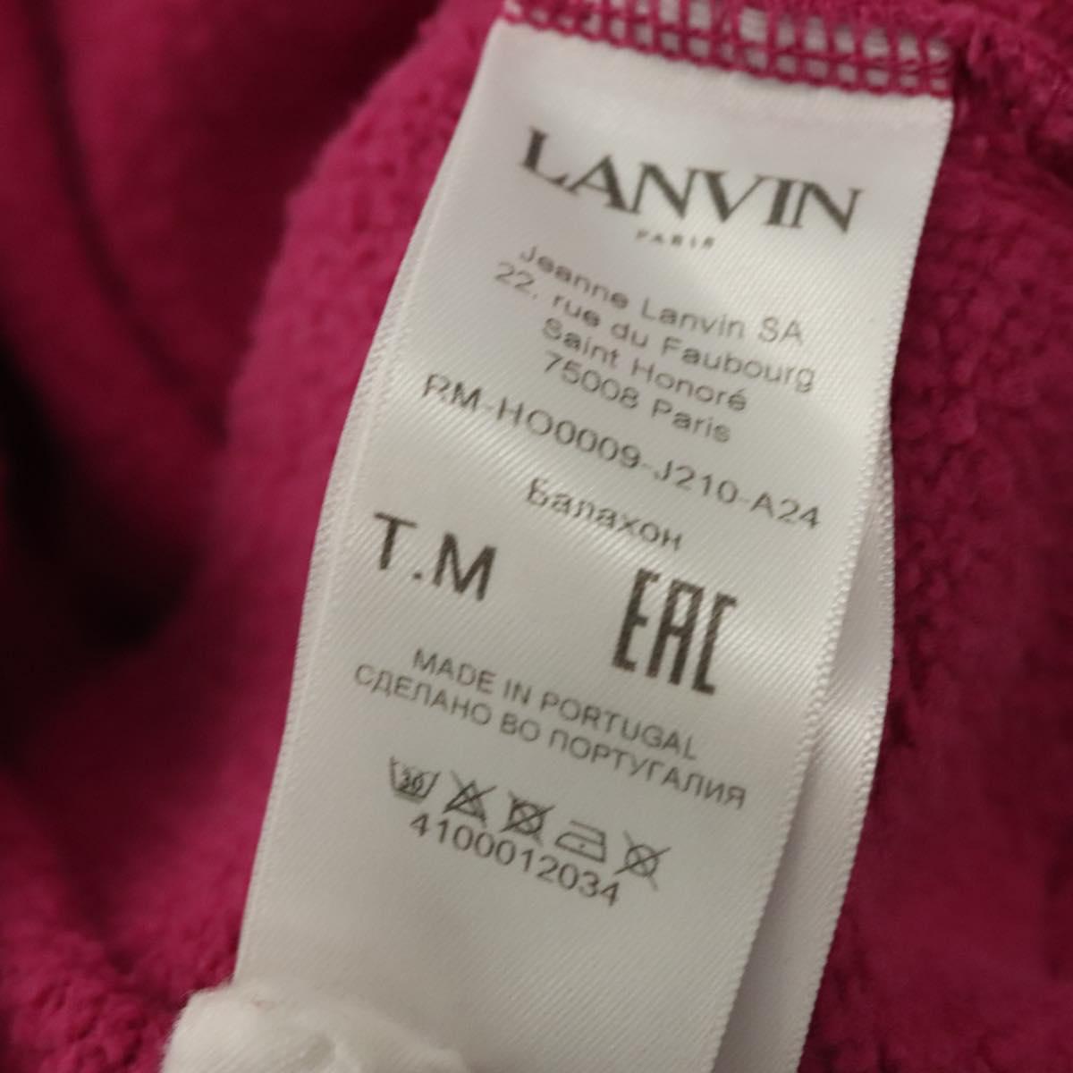 LANVIN Long Sleeve Pullover Hoodie Cotton Pink Auth ym043M