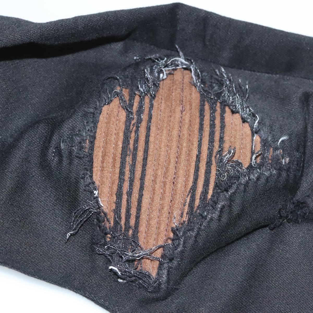 AMIRI Damaged Skinny Pants Cotton Black Auth ym047M