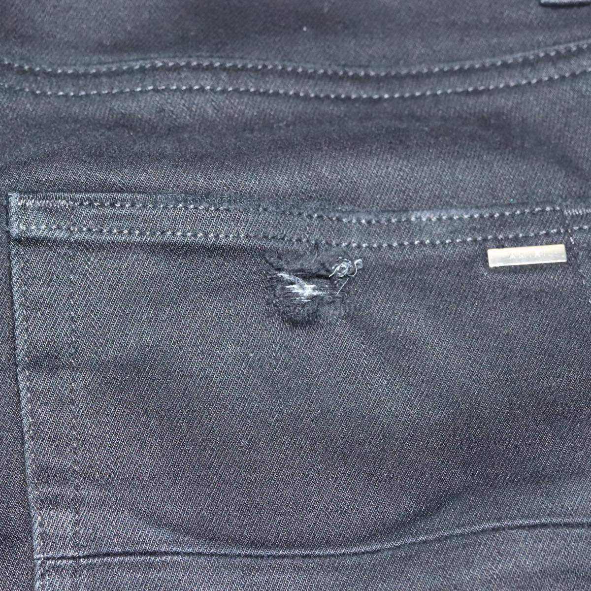 AMIRI Damaged Skinny Pants Cotton Black Auth ym047M