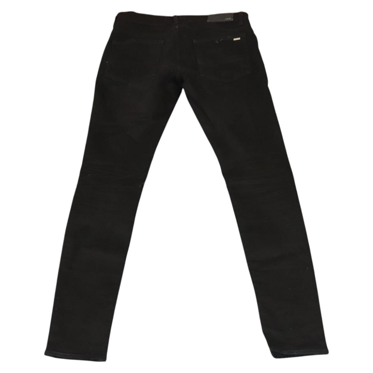 AMIRI Damaged Skinny Pants Cotton Black Auth ym047M