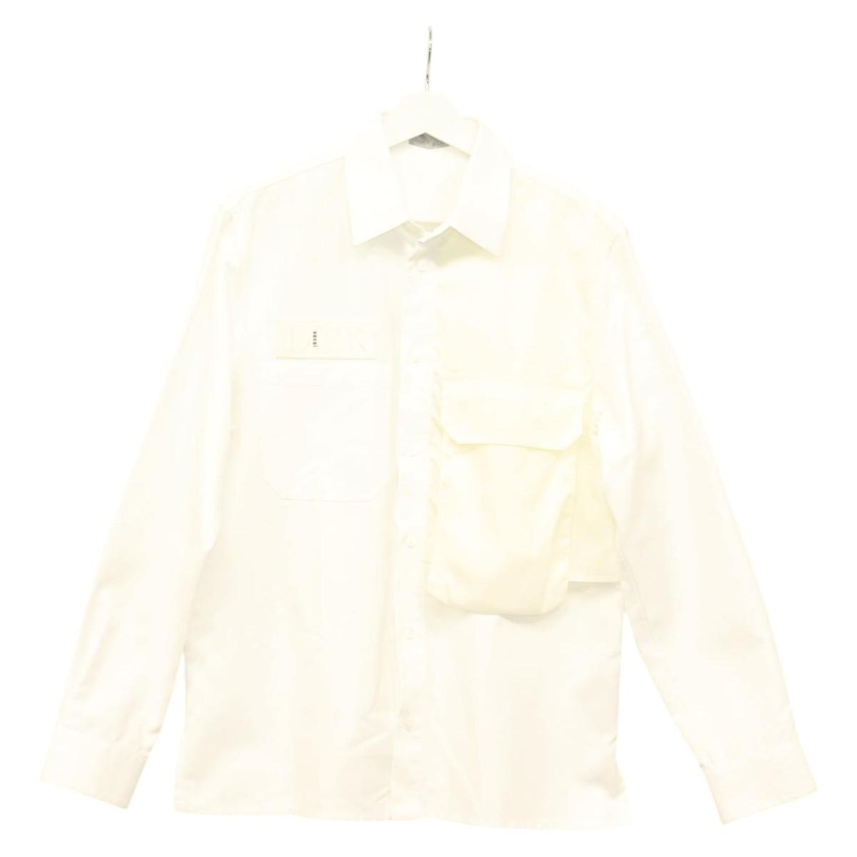 Christian Dior × Sacai Long Sleeved Shirt Cotton White Auth ym052M