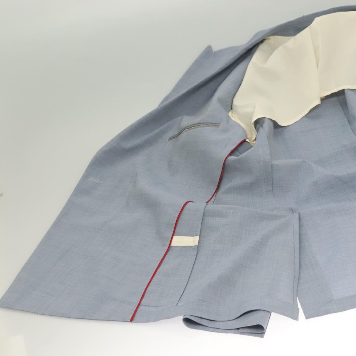 eleventy Double Breasted Jacket And Slacks Set Wool Light Blue Auth ym058M
