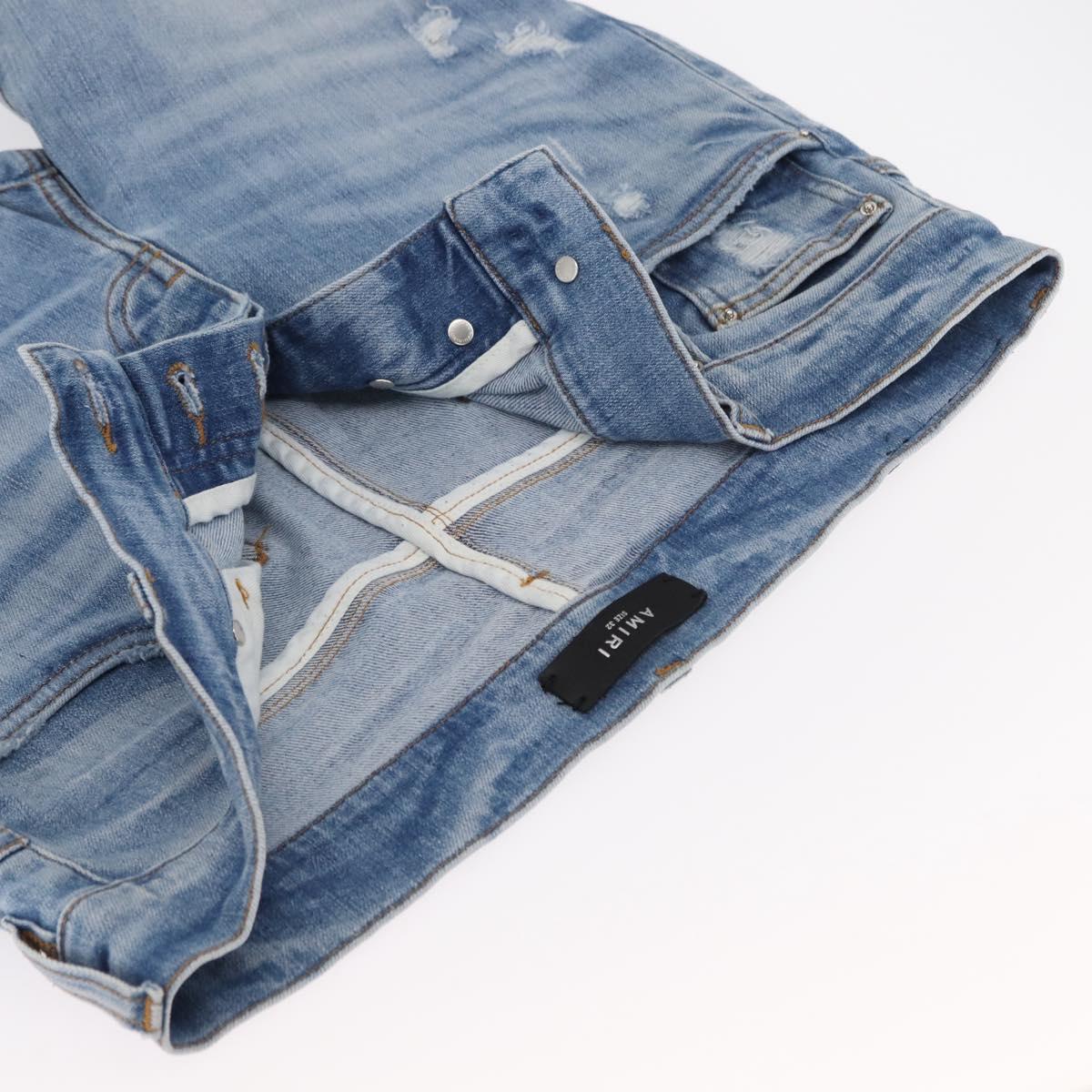 AMIRI Distressed Long Pants Denim 32 Blue Auth ym062M