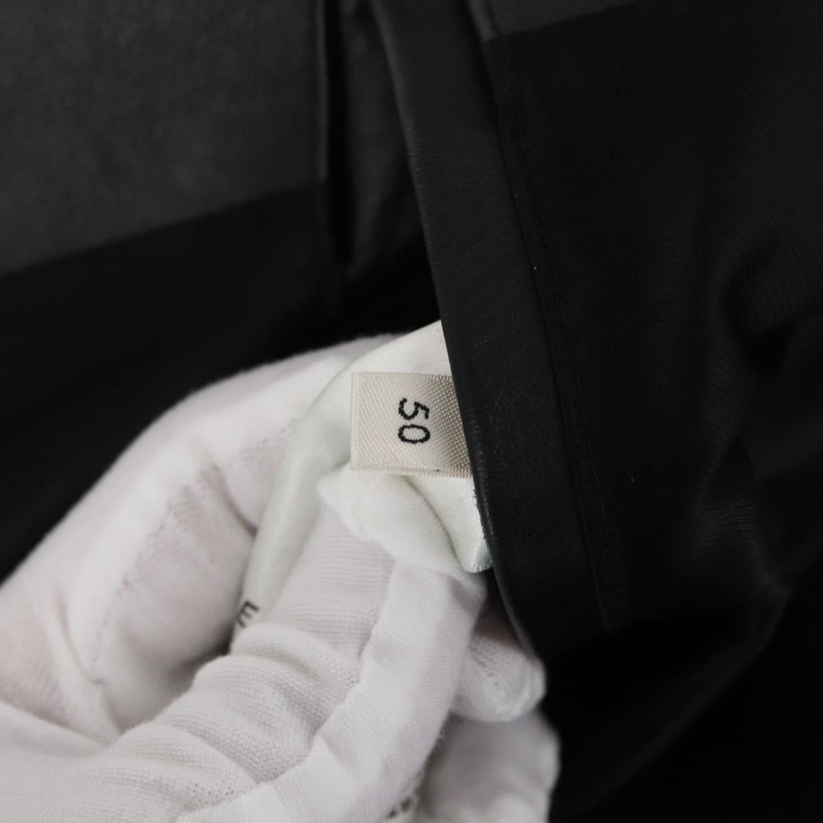 CELINE Riders Jacket Leather 50 Black Auth ym067M