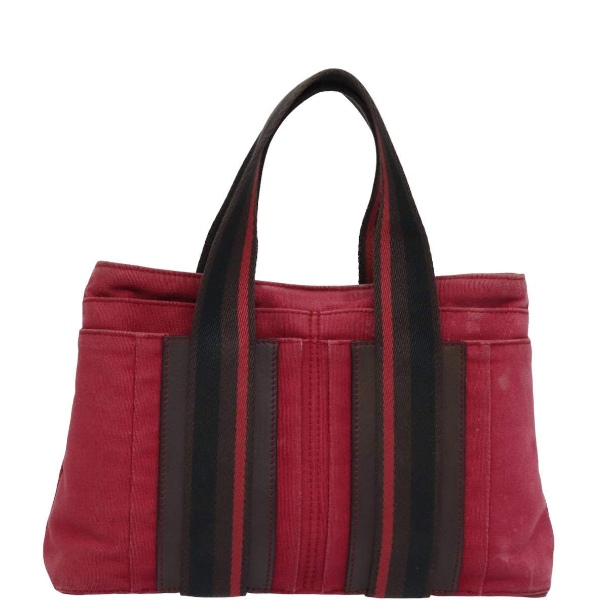 HERMES Toroca Horizontal PM Hand Bag Canvas Red Auth yt1000